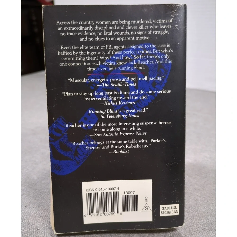 Early Jove Edition VTG Reacher Lee Child Running Blind Echo Burning Without Fail